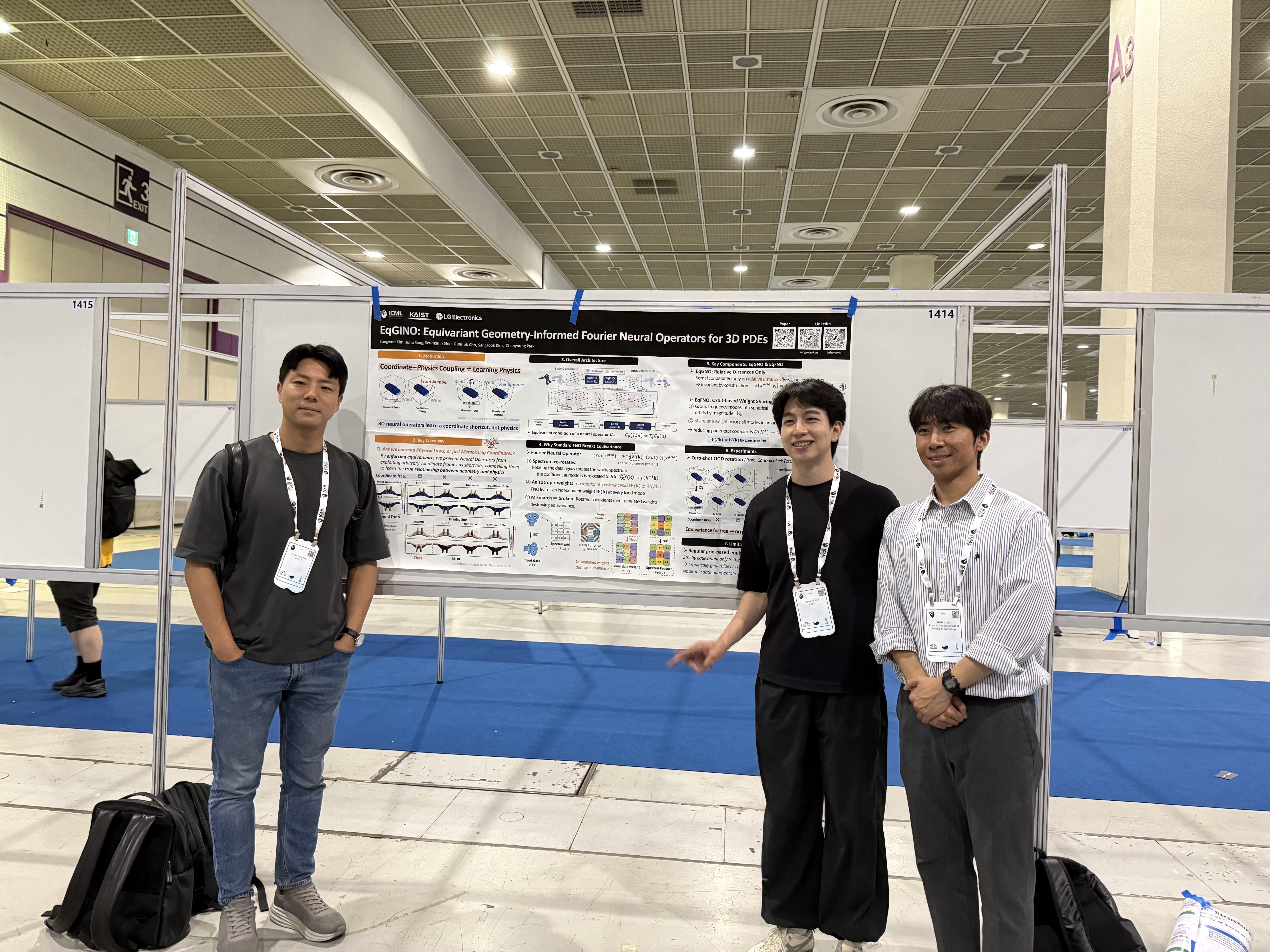 Sungwon and Juho give a poster presentation