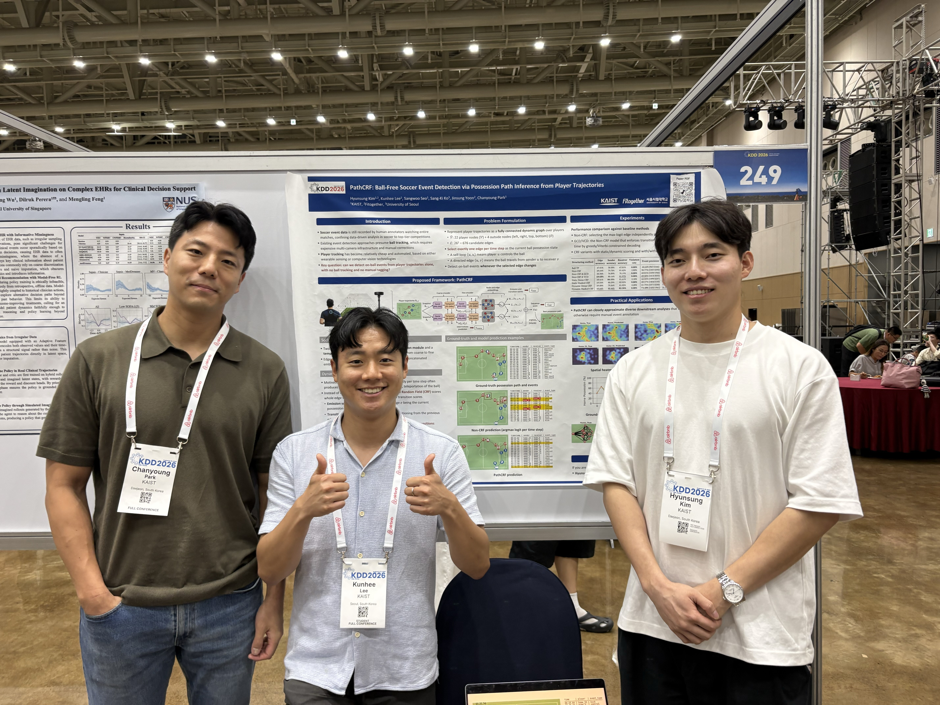 Hyunsung and Kunhee give a poster presentation