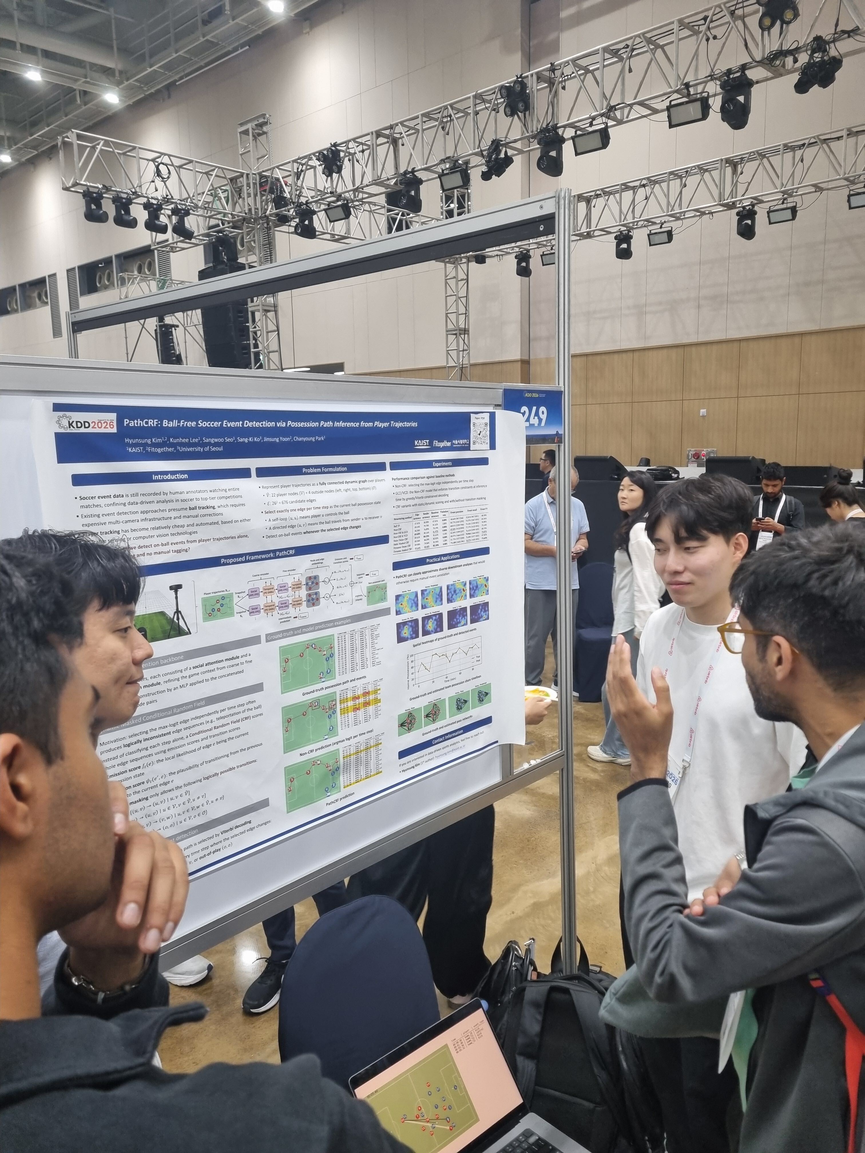 Hyunsung and Kunhee give a poster presentation